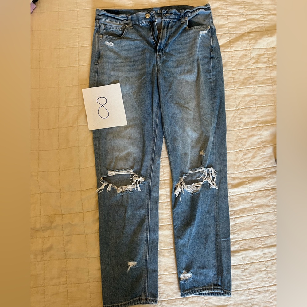 American Eagle Outfitters Relaxed Distressed Jeans - Blue